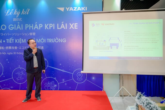 Ông Phạm Thái Hòa - Giám đốc công nghệ BA GPS giới thiệu về giải pháp KPI lái xe và những lợi ích thực tế đã thu được khi triển khai tại doanh nghiệp vận tải