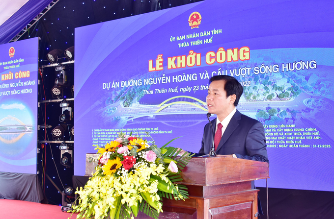 Chủ tịch UBND tỉnh Thừa Thiên Huế Nguyễn Văn Phương phát biểu tại buổi lễ