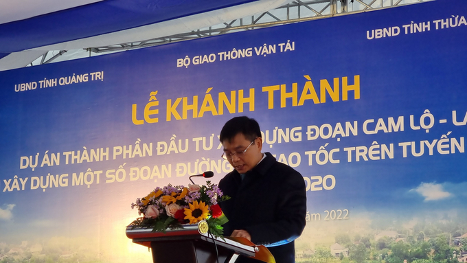 Bộ trưởng Bộ GTVT Nguyễn Văn Thắng phát biểu tại buổi lễ