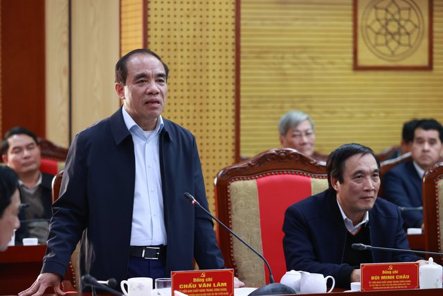 Bí thư Tỉnh ủy Tuyên Quang Chẩu Văn Lâm phát biểu tại buổi làm việc. Ảnh: VGP/Nhật Bắc