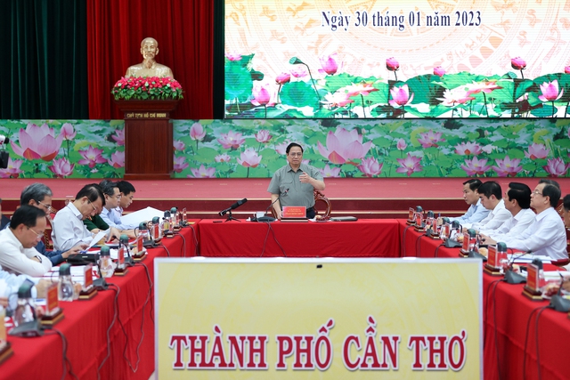 Thủ tướng Phạm Minh Chính: Chúng ta không bàn lùi, không chần chừ, không do dự, phải làm bằng được, đạt kết quả cụ thể, cân đong đo đếm được - Ảnh: VGP/Nhật Bắc