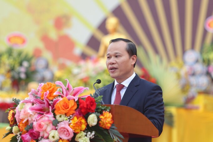 Phó Chủ tịch UBND tỉnh Bắc Giang Mai Sơn phát biểu tại Tuần Văn hóa - Du lịch tỉnh Bắc Giang năm 2023.