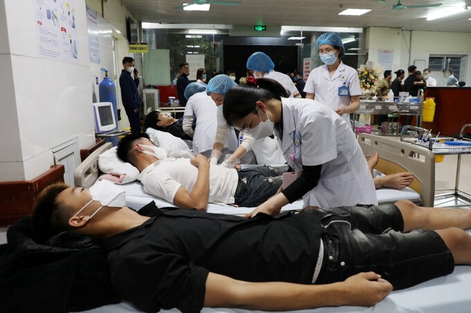 Công nhân đang được điều trị tại Bệnh viện Đa khoa tỉnh Bắc Ninh.