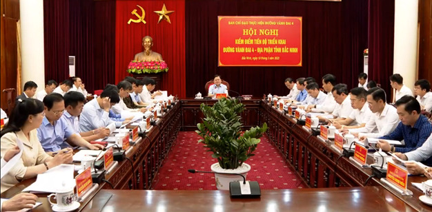 Bí thư tỉnh ủy Bắc Ninh Nguyễn Anh Tuấn chủ trì hội nghị kiểm điểm tiến độ triển khai đường Vành đai 4 địa phận tỉnh Bắc Ninh.