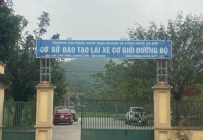 Cơ sở đào tạo và sát hạch lái xe cơ giới đường bộ tại xã Tân Vinh, huyện Lương Sơn, tỉnh Hoà Bình. Ảnh: Phòng 1, VKSND tỉnh Hòa Bình