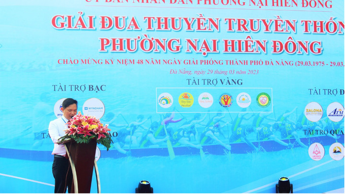 Ông Cao Đình Hải - Chủ tịch UBND Phường Nại Hiên Đông, quận Sơn Trà, TP Đà Nẵng thay mặt BTC phát biểu khai mạc