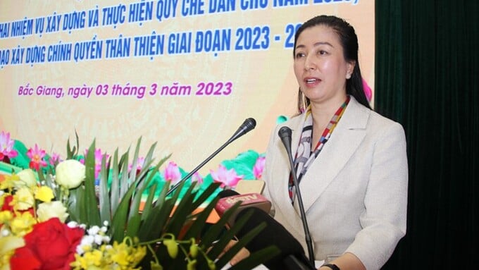 Bà Lê Thị Thu Hồng –Phó Bí thư Tỉnh ủy Bắc Giang