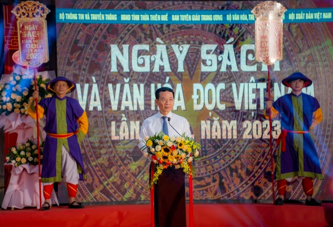 Bộ trưởng Bộ Thông tin và Truyền thông Nguyễn Mạnh Hùng phát biểu khai mạc tại buổi lễ.