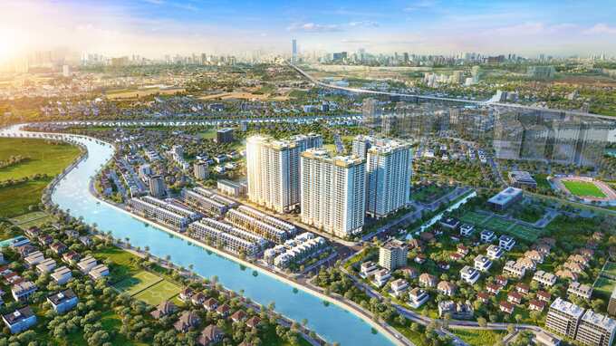 Dự án Hanoi Melody Residences được bao bọc bởi hệ thống công viên, sông hồ xanh mát