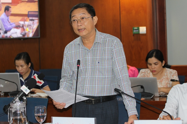 Ông Đỗ Ngọc Hải, Trưởng Phòng Quản lý vận tải, Sở GTVT TPHCM thông tin tại họp báo - Ảnh: VGP/Vũ Phong