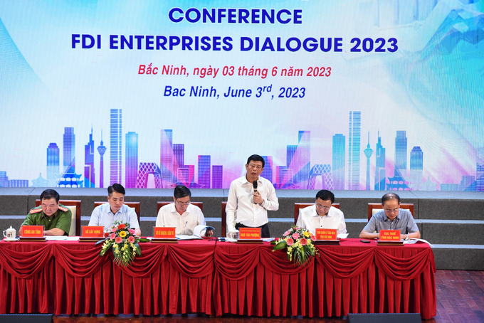 Phó Chủ tịch UBND tỉnh Bắc Ninh Ngô Tân Phượng chủ trì Hội nghị Đối thoại doanh nghiệp FDI năm 2023.