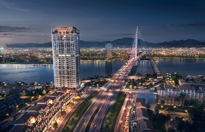 Sun Cosmo Residence Da Nang tọa lạc ngay chân cầu Trần Thị Lý, thuộc quỹ đất hiếm hoi giữa trung tâm thành phố Đà Nẵng