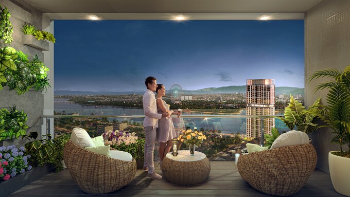 Tầm nhìn panorama “3 trong 1” khiến chủ nhân căn hộ The Panoma được hưởng đặc quyền ngắm trọn mỹ cảnh sông – phố - biển ngay từ ban công