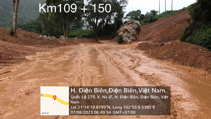 Sạt lở trên QL.279, đoạn qua tỉnh Điện Biên