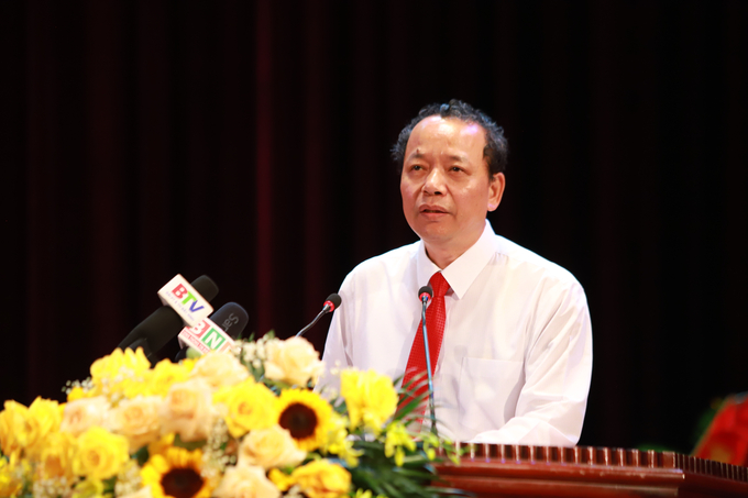 Ông Nguyễn Quốc Chung - Phó Bí thư Thường trực Tỉnh ủy - Chủ tịch HĐND tỉnh Bắc Ninh phát biểu tại Đại hội.