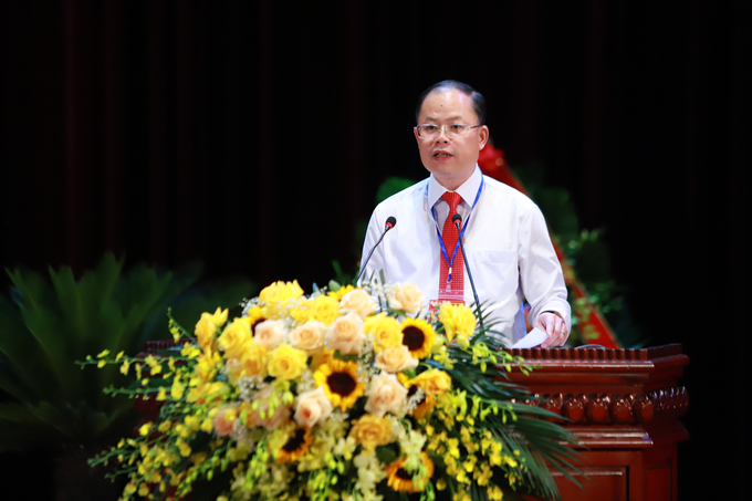 Ông Nguyễn Đăng Khang - Phó Chủ tịch Thường trực Hội Nông dân tỉnh Bắc Ninh phát biểu tại Đại hội.