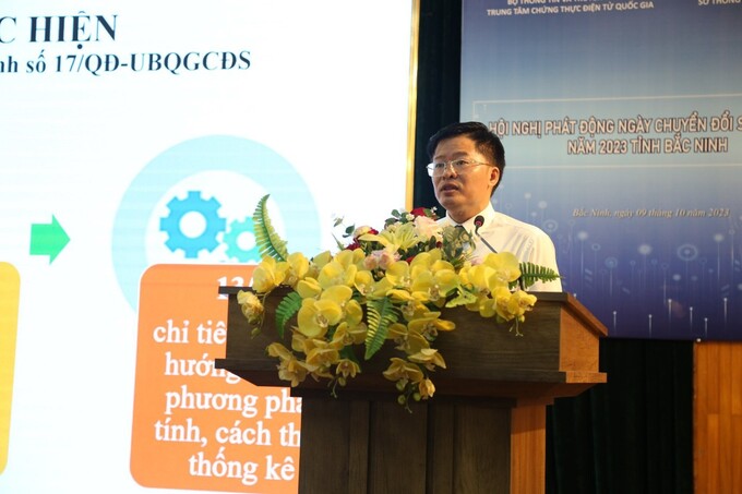 Giám đốc Sở Thông tin và Truyền thông Bắc Ninh Nguyễn Trung Hiền phát biểu tại sự kiện.