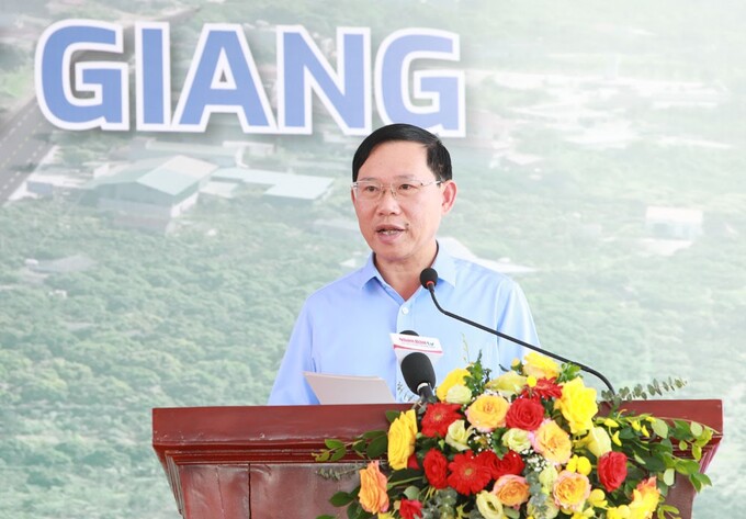 Chủ tịch UBND tỉnh Bắc Giang Lê Ánh Dương phát biểu tại buổi lễ