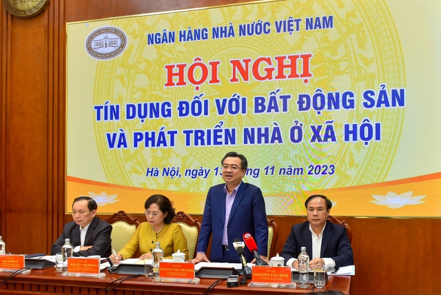 Bộ trưởng Bộ Xây dựng Nguyễn Thanh Nghị phát biểu tại Hội nghị - Ảnh: VGP