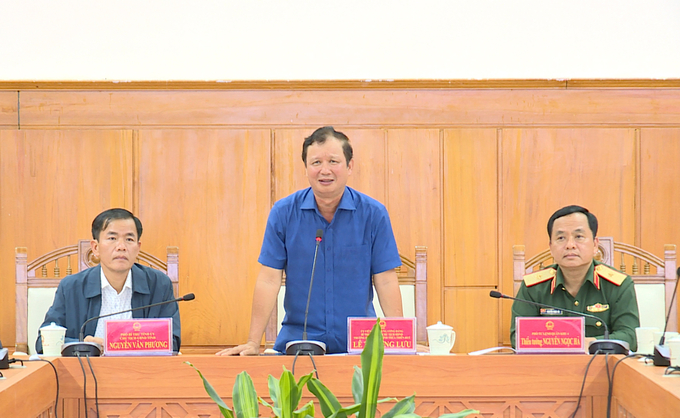 Bí thư Tỉnh uỷ Thừa Thiên Huế Lê Trường Lưu phát biểu tại cuộc họp.