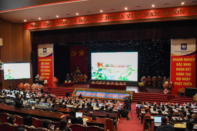Toàn cảnh Hiệp hội Doanh nghiệp nhỏ và vừa tỉnh Bắc Ninh tổ chức Đại hội lần thứ IV, nhiệm kỳ 2023 - 2028.