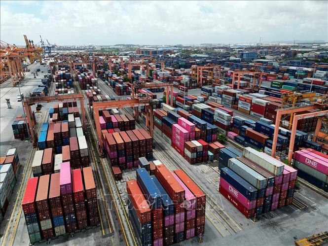 Kho bãi chứa container tại cảng Tân Vũ (Hải Phòng). Ảnh minh họa: Tuấn Anh/TTXVN