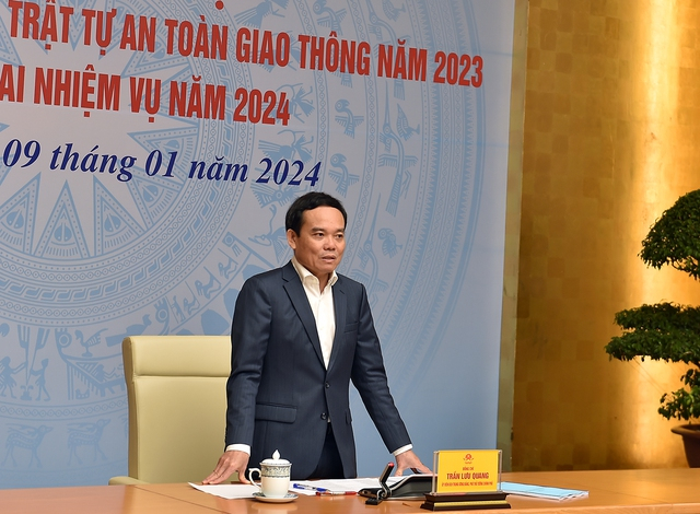 Phó Thủ tướng Trần Lưu Quang phát biểu tại Hội nghị. Ảnh Hải Minh