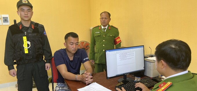 Đặng Văn Được (SN 1999, trú tại xã Phú Dương, huyện Phú Vang, tỉnh Thừa Thiên Huế) tại cơ quan công an.