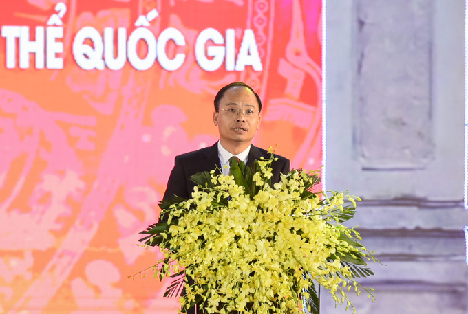 Ông Đặng Đình Hoan – Chủ tịch UBND thành phố Bắc Giang phát biểu tại buổi lễ.