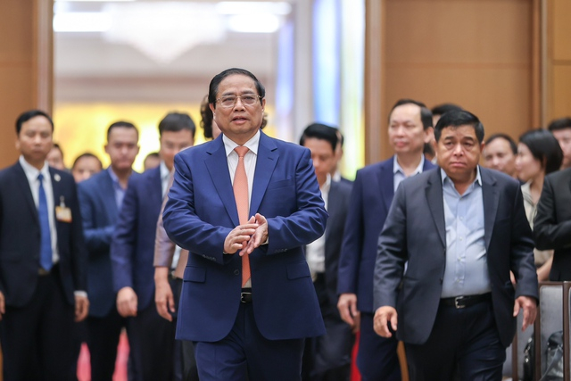Thủ tướng Phạm Minh Chính cùng các đại biểu dự Hội nghị. Ảnh VGP/Nhật Bắc