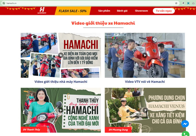 Ghi nhận trên trang web này vẫn đăng tải hàng loạt hình ảnh các diễn viên có tên tuổi của màn ảnh Việt Nam chụp, tạo dáng bên những chiếc xe mang thương hiệu của Hamachi