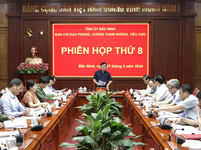 Ban Chỉ đạo phòng chống tham nhũng, tiêu cực tỉnh Bắc Ninh họp phiên thứ 8.