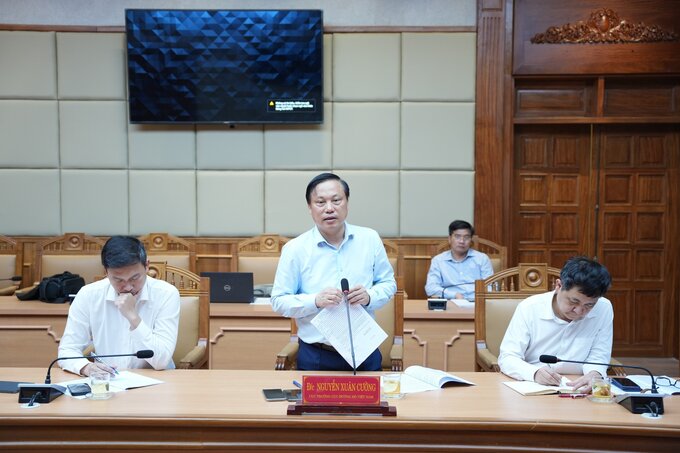 Cục trưởng Cục Đường bộ Việt Nam Nguyễn Xuân Cường phát biểu tại buổi làm việc.