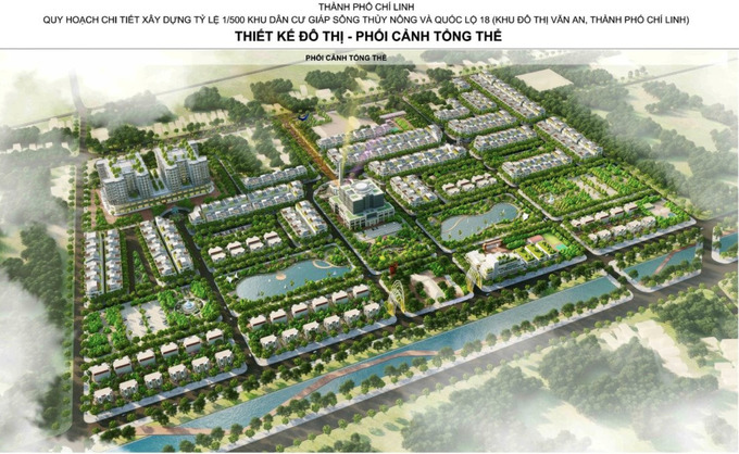 Thiết kế đô thị và phối cảnh khu dân cư giáp sông Thủy Nông và quốc lộ 18