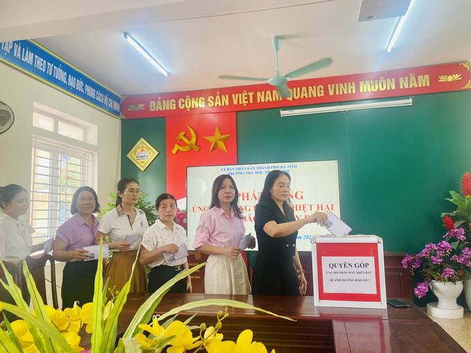 Trường Tiểu học Thạch Linh (TP. Hà Tĩnh) phát động ủng hộ đồng bào các tỉnh miền Bắc bị thiệt hại nặng nề do bão số 3 gây ra