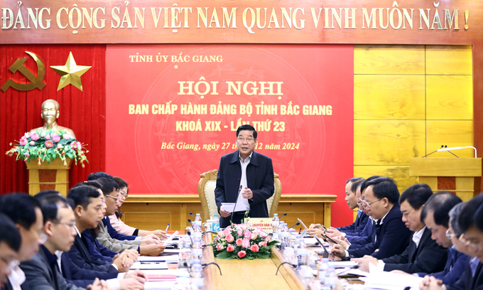 Bí thư Tỉnh ủy Bắc Giang Nguyễn Văn Gấu yêu cầu sắp xếp, tinh gọn bộ máy bảo đảm nâng cao hiệu quả, hiệu lực hoạt động của các cơ quan, đơn vị.