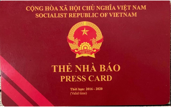 Thẻ nhà báo thời hạn năm 2016 - 2020 (Ảnh: Cục Báo chí)