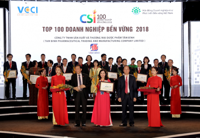 Dược Tâm Bình nhận giải thưởng Top 100 Doanh nghiệp bền vững