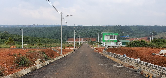 Tình trạng phân lô bán nền trên đất rừng, các đồi chè diễn ra phổ biến tại Bảo Lộc thời gian qua. Ảnh:T.L