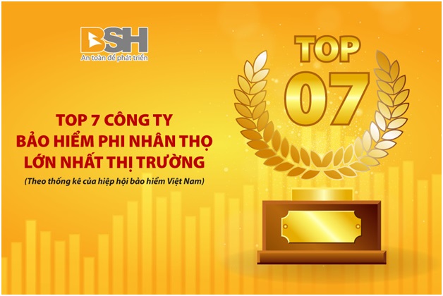 BSH giữ vị trí TOP 7 doanh nghiệp có quy mô doanh thu phí bảo hiểm gốc lớn nhất thị trường