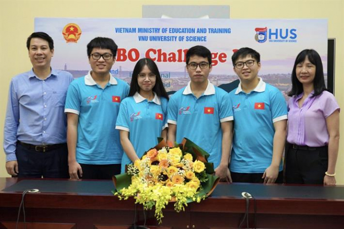 4 học sinh đội tuyển quốc gia Việt Nam tham dự Olympic Sinh học quốc tế 2021. Ảnh: Bộ Giáo dục và Đào tạo