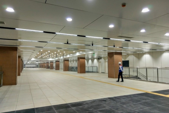 Một phần không giian ngầm tại nhà ga Nhà hát TP.HCM của tuyến metro số 1