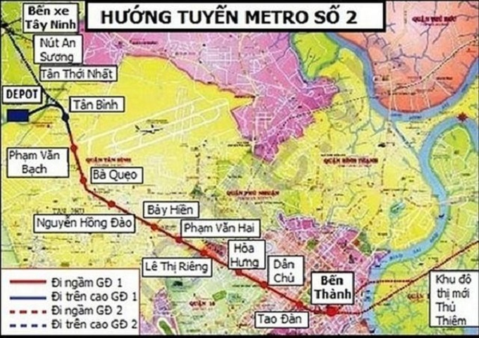 Dự án metro số 2 dự kiến khởi công vào năm 2022