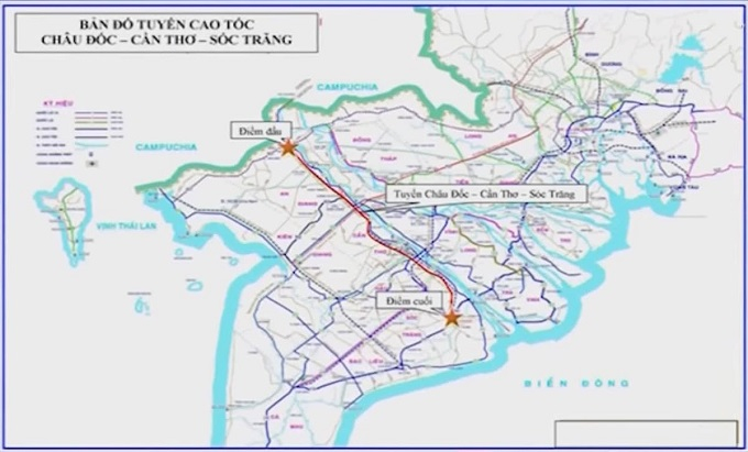 Sơ đồ Dự án đầu tư xây dựng công trình đường bộ cao tốc Châu Đốc - Cần Thơ - Sóc Trăng.