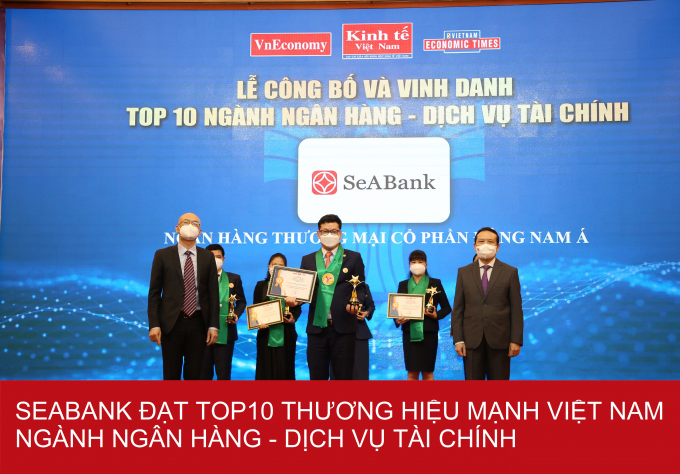 SeABank đạt top 10 thương hiệu mạnh Việt Nam ngành ngân hàng - dịch vụ tài chính.