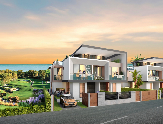 PGA Golf Villas sở hữu thiết kế đương đại, các mặt vách kính mở ra tầm nhìn 360 độ hướng về cụm sân golf đẳng cấp.