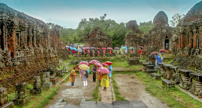 Khu đền tháp Mỹ Sơn - Di sản văn hóa thế giới là điểm đến yêu thích của du khách quốc tế (Ảnh:Thế Sơn)