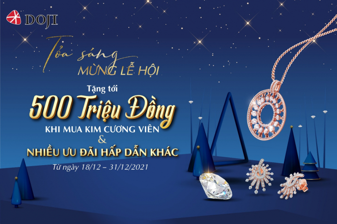 DOJI ưu đãi lên tới 500 triệu đồng khi mua kim cương viên