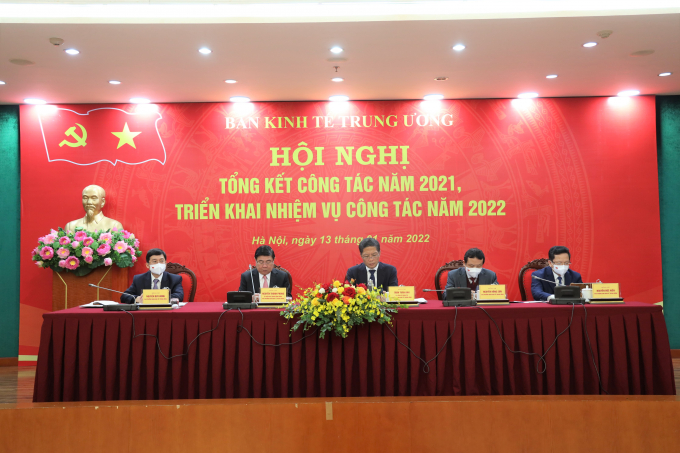 Hội nghị Tổng kết công tác năm 2021, triển khai nhiệm vụ năm 2022 của Ban Kinh tế Trung ương ngày 13-01-2022. Ảnh: Thành Trung