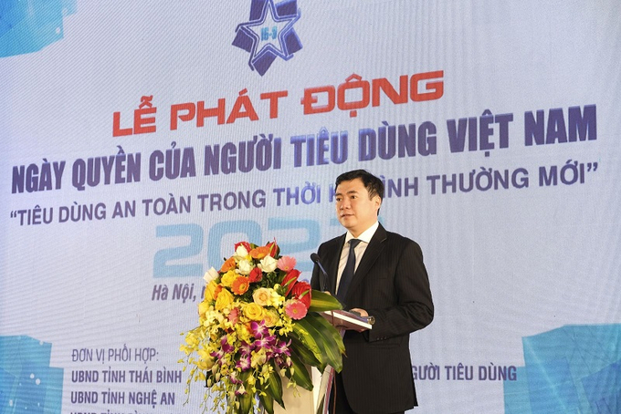 Thứ trưởng Bộ Công Thương Nguyễn Sinh Nhật Tân phát biểu khai mạc Lễ phát động